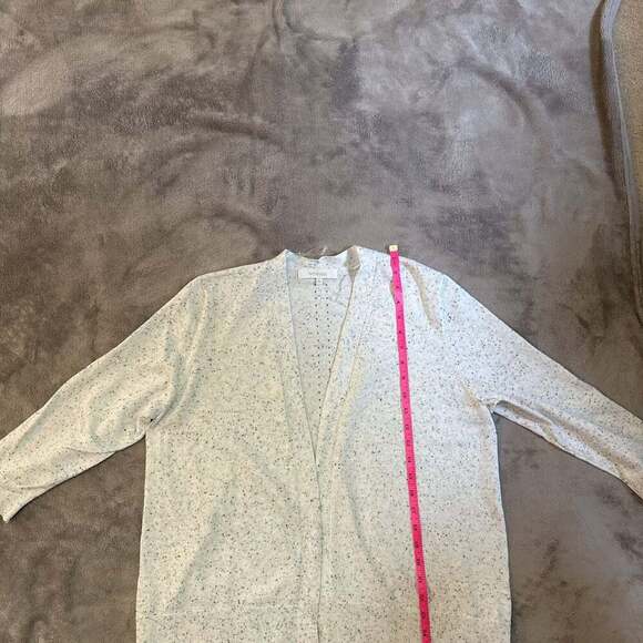 Verve Ami Ivory Black Speckled Open-Front Cardigan Sweater - Picture 6 of 6